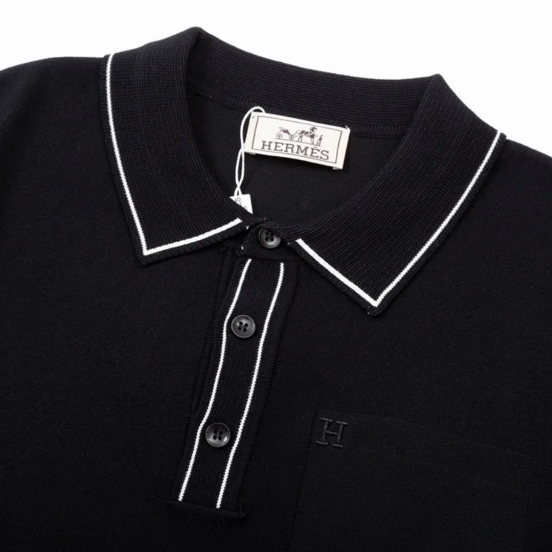 『M-3XL』 超人気商品 大人気 新品 レトロ ニット生地 折り襟 刺繍 夏 Ｔシャツ