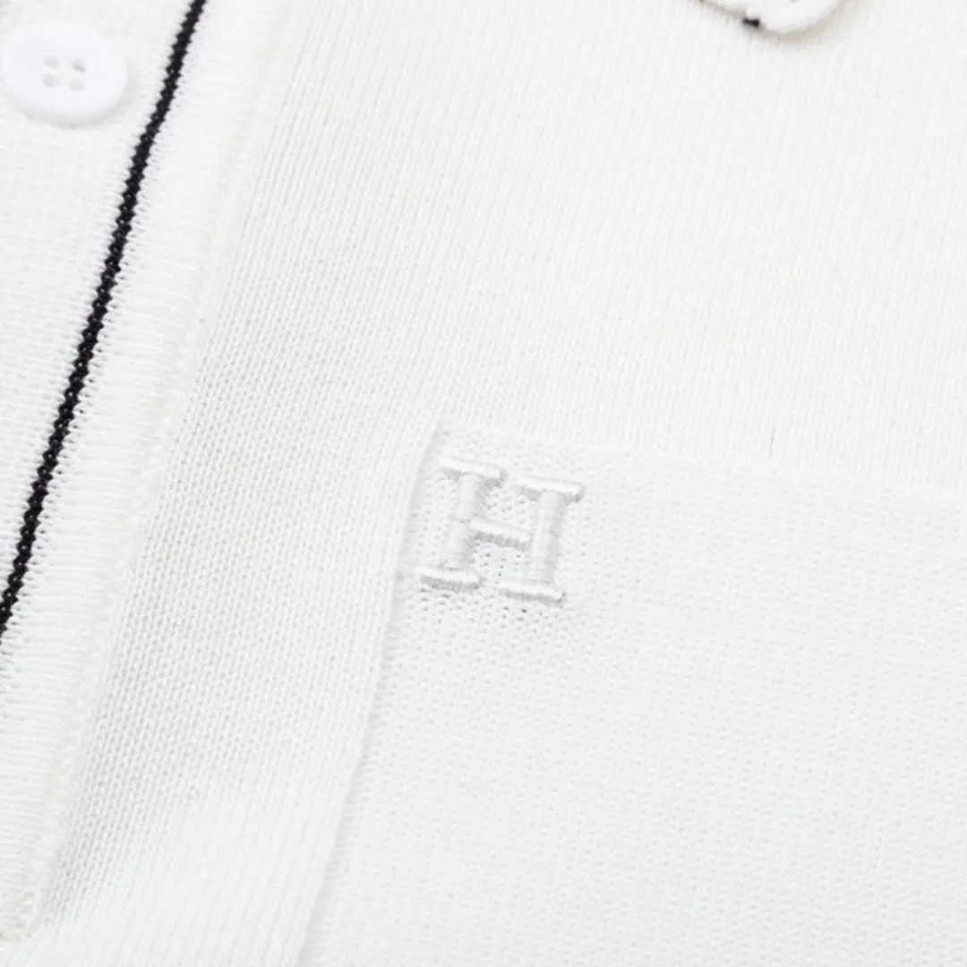 『M-3XL』 超人気商品 大人気 新品 レトロ ニット生地 折り襟 刺繍 夏 Ｔシャツ